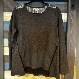 Ya Los Angeles Dark Gray Sweatshirt with Striped Accents